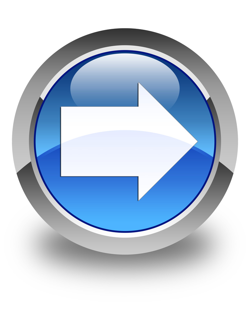 Next arrow icon glossy blue round button